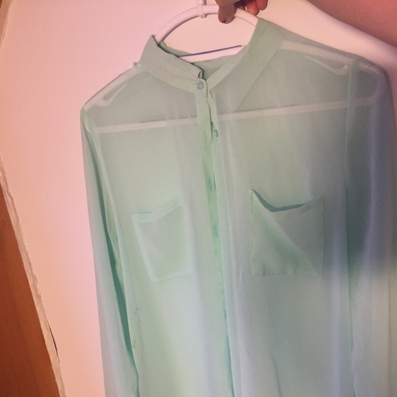 Sheer Button down - Picture 2 of 3